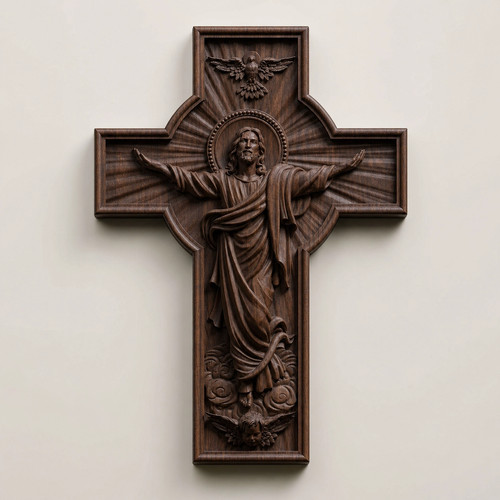 Croce con cristo risorto - con, in