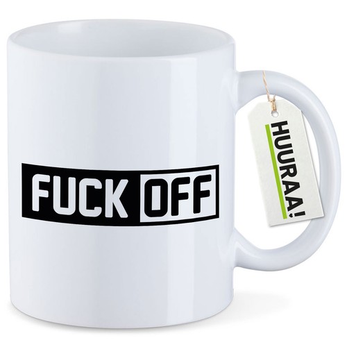 Tazza caffè fuck off scritta