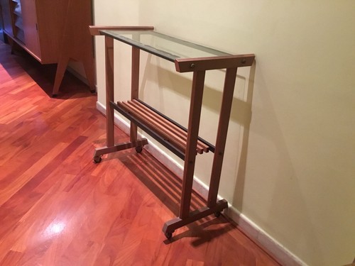 Carrello teak vetro anni - teak,
