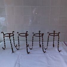 4 Antichi PORTAVASI (PORTACERI) in ferro battuto - anni '30 - '40