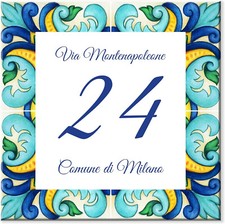numero civico personalizzato piastrella ceramica esterno indirizzo casa 15x15