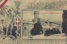 CARTOLINA DI TRENTO ,CASTELLO DEL BUON CONSIGLIO - PATRIOT TICA - 1915