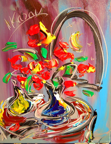 Fiori originale dipinto olio - originale,