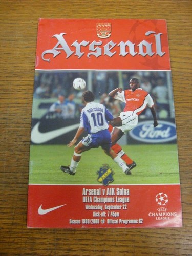 1999 arsenal aik solna - 22/09/1999,