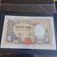 Vecchia Banconota Da Collezione 100 Lire Grande B 1944 Bb Lotto Z2