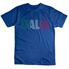 T SHIRT ITALIA scritta BLU