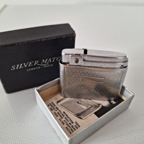 Accendino vintage silver match - accendino,