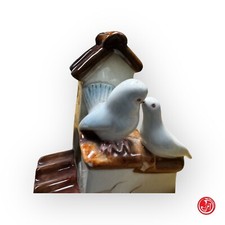 Casetta con uccellino in ceramica - arte e folklore Bardonecchia 