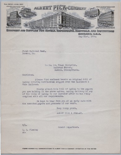 1924 albert pick co carta - albert,
