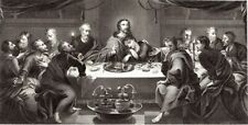 L'ULTIMA CENA, di  MURILLO , incisione,  1834+ PASSEPARTOUT
