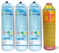 3 BOMBOLE OSSIGENO 1 LT. + 1 BOMBOLA MAXYGAS 350 gr per SALDATURA TURBO SET 90