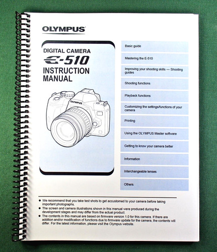 Olympus 510 manuale - olympus, e-510