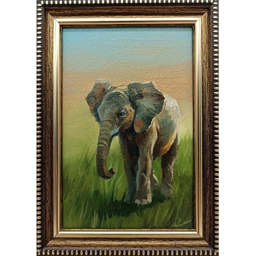 Baby elefante quadro olio - baby,