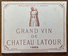 Étiquette Château Latour 1965