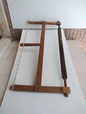Antica Sega Ad Arco Da Falegname Nizza 900 Con Tirante in Corda Vintage 78x39cm