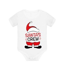 Body neonato natalizio personalizzato santa’s crew tutina bianca idea regalo