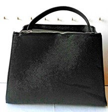 BORSETTA  a  BAULETTO  con coperchio di chiusura in pelle sintetica nera