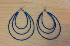 Accessori moda donna ORECCHINI colore bianco BLU fashion occasione FATTI A MANO