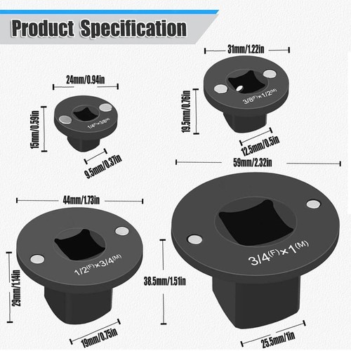 Adattatori bussole kit 4pz - adattatori,