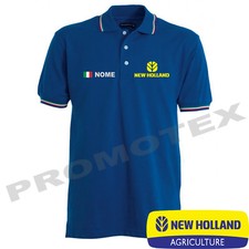 polo NEW HOLLAND cotone tricolore italia maglietta trattore agricoltura