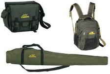 kit buffetteria da pesca fodero 1.30m + borsa + zaino spinning custodia canne