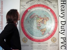 HEAVY DUTY 5f/t GIANT FLAT EARTH GLEASON NUOVA MAPPA STANDARD DEL MONDO (152x101cm)