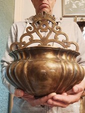 ACQUASANTIERA XXL GIGANTE D'EPOCA BRONZO OTTONE 