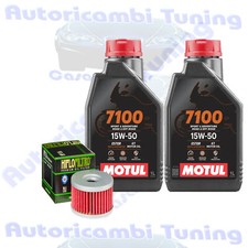 Kit Tagliando Olio Motul 7100 15W50 + Filtro Per Suzuki GZ250 Marauder 1999>2000