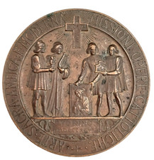 MEDAGLIA ESPOSIZIONE ARTE SACRA E MODERNA MISSIONI OPERE CATTOLICHE 1898