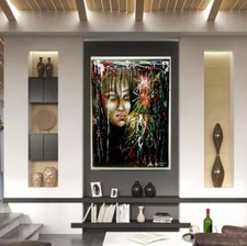 Quadri moderni dipinti a mano, tecnica mista, acrilico, smalto, vino 50x70