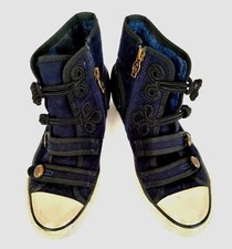 Rare Sneakers alte by a.s.h. Ash limited n°37 Blu alamari bottoni fashion-543