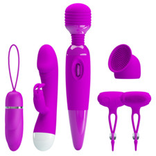 Set Vibratori Vaginali Donna Stimolatori 4 pz Rabbit Wand Ovetto Mini Vibratori