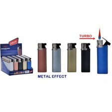CONFEZIONE BOX 25 ACCENDINI PROFESSIONALI METAL COLORS RICARICABILI ANTIVENTO
