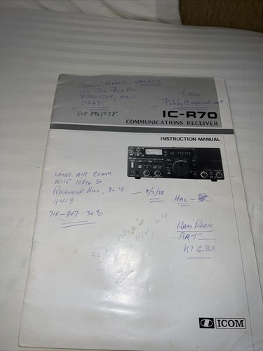 Icom r70 manuale istruzioni - manuale,