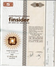 FINSIDER 5 AZIONI CERTIFICATO