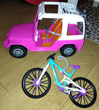 Barbie bambola rosa jeep auto