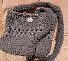 Borsa Borsetta Donna Ragazza  20x20Cm All'uncinetto Handmade In 100% Cotone 