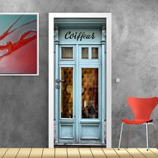 PORTA PERSONALIZZATA DECORAZIONI ARREDAMENTO BARBIERE DESIGN MODERNO ARREDO