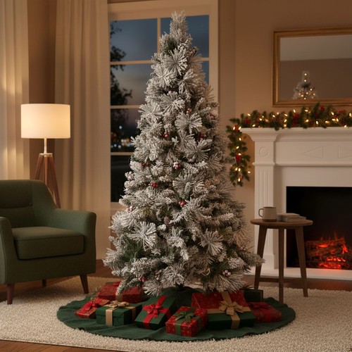 Albero natale innevato - albero,