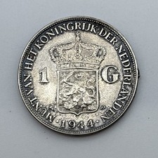 1944 P Olanda 1 fiorino | Guglielmina | data chiave | argento | KM 161,2 | XF+