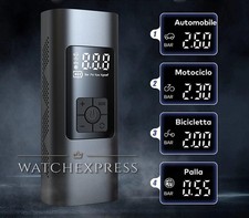 Gonfiatore Compressore Aria Portatile Elettrico USB LCD Auto Moto Bici