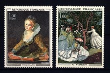 FRANCIA - Quadri di Francia - 1973 - Fragonard - Monet
