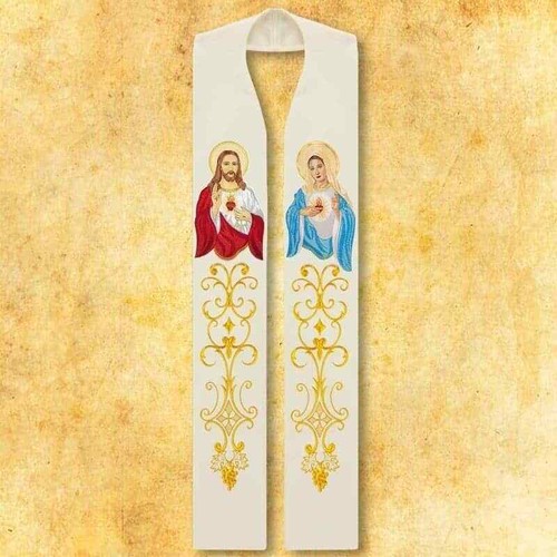 Stola ricamata cuore gesù - stola, di