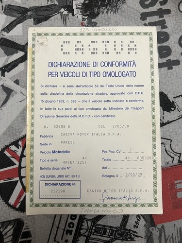 Dichiarazione conformità