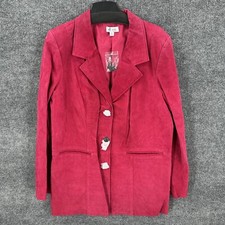 D&Co Denim Company giacca di pelle rosa donna XL foderata con bottoni nuova