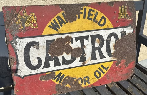 Vintage castrol enamel flange - enamel,