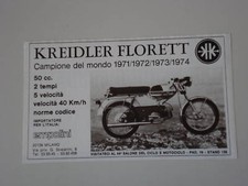 advertising Pubblicità 1975 MOTO KREIDLER FLORETT 50