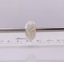 Trollbeads Nuovo Vetro di Murano Perlina Trasparente Avorio Vortice Nucleo Argento 925 Autentico