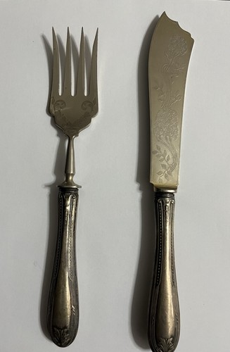 Set posate antiche manico - posate,