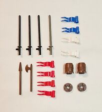 Lego Castele Accessori: Bandiere, Aste, Barili Vintage - 18 Pezzi